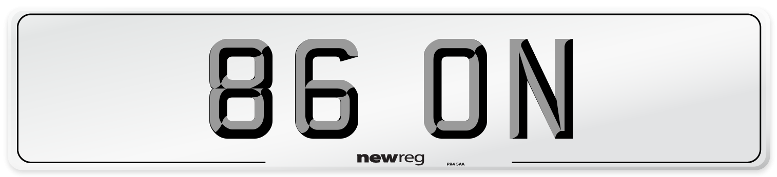 86 ON Number Plate from New Reg